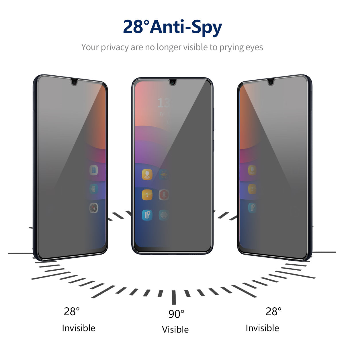 ENKAY HAT PRINCE 5Pcs For Samsung Galaxy A05 4G / A05s 4G Anti-peep Screen Protector Silk Printing ENKAY HAT PRINCE 5Pcs For Samsung Galaxy A05 4G / A05s 4G Anti-peep Screen Protector Silk Printing